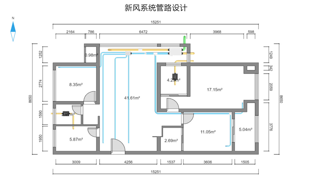 新风平面图